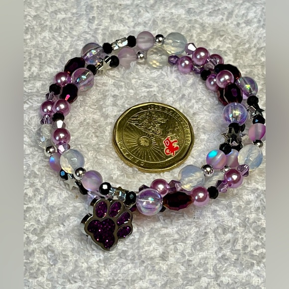 💜dog mom Memory wire cuff bracelet - Picture 5 of 9